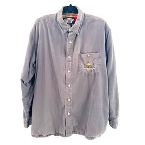 Harley Davidson Jacket Men's LG Cotton Flannel Lined Jacket Vintage Embroidered